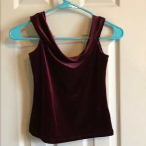 Urban Outfitters maroon velvet cowl neck top